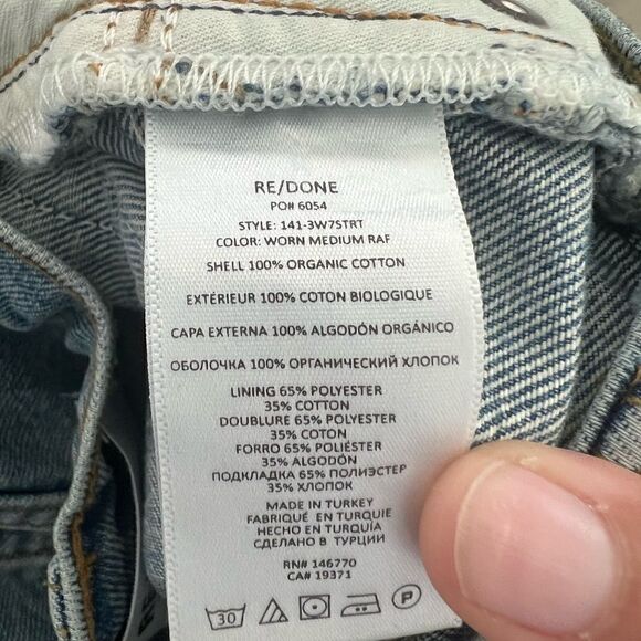 RE/DONE Worn Medium RAF 70s High-Rise Distressed Straight-Leg Jeans Size 29 - Picture 11 of 12